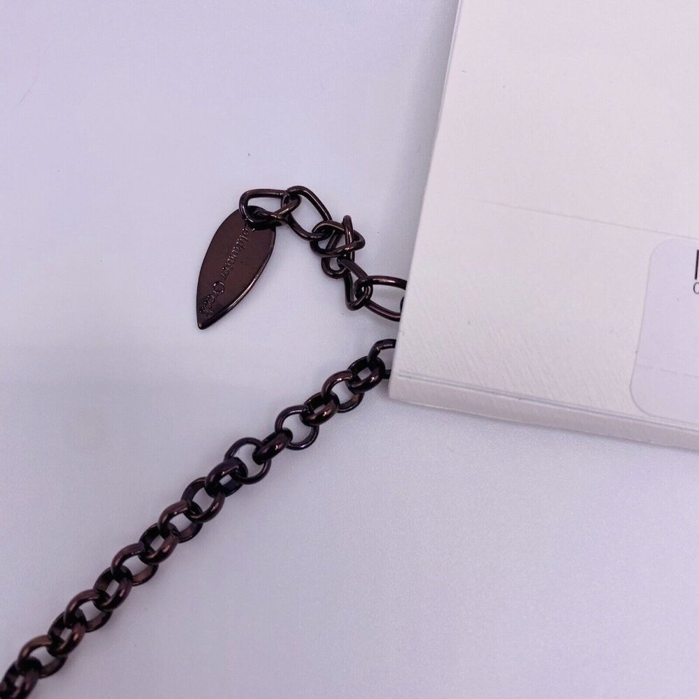 Coldwater Creek Orange Pink Crescent Beaded Double Strand Necklace 16” New - Picture 2 of 2